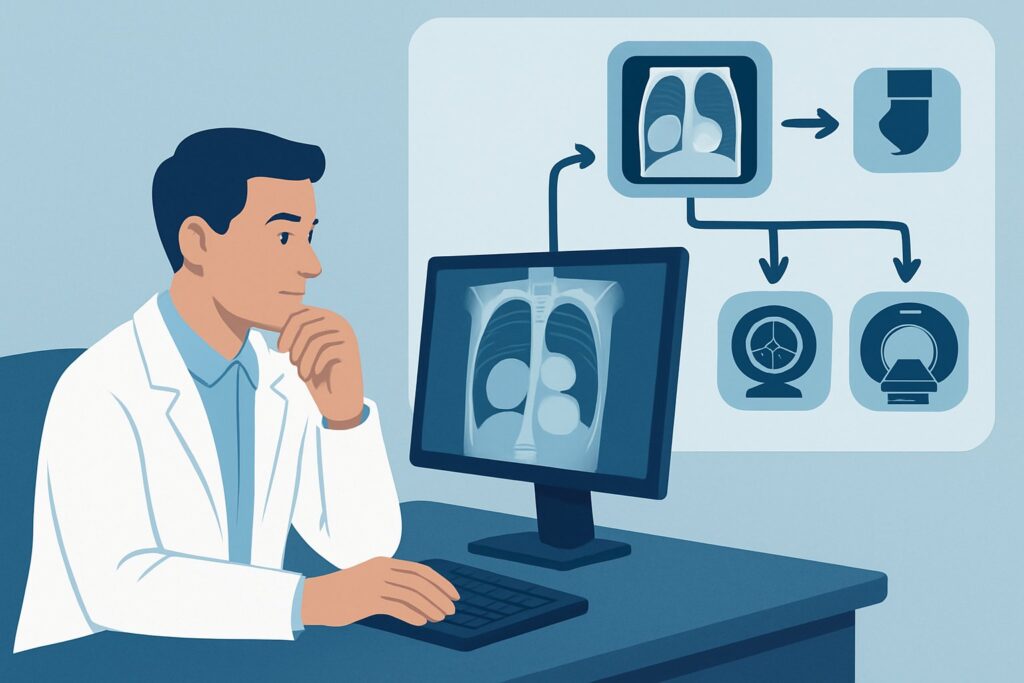 What Is the Next Imaging Step for a Neonate with a "Double Bubble" Sign on Radiograph?
