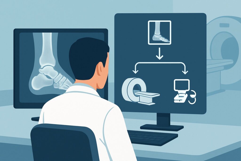 What Is the Next Imaging Study After an Abnormal Ankle Radiograph?