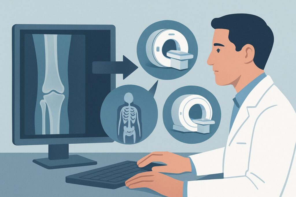 What Is the Next Imaging Study for a Suspected Stress Fracture After Negative X-Rays?