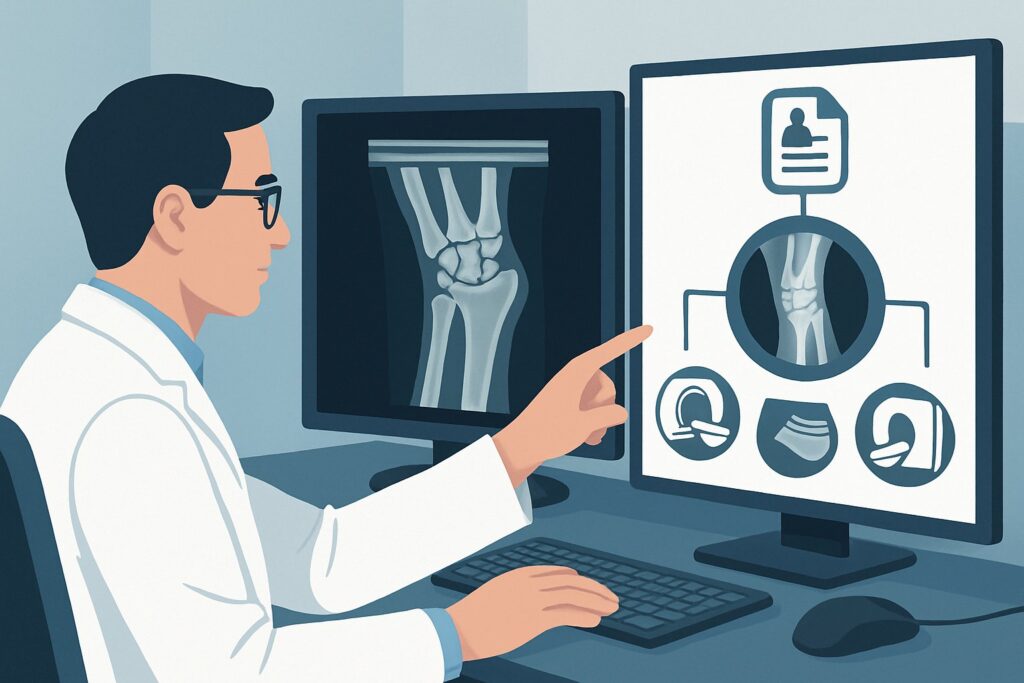 What Is the Next Imaging Study for a Wrist Fracture with Suspected Ligament Injury?