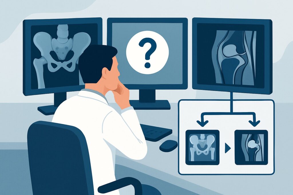 What Is the Next Imaging Study for Chronic Hip Pain When Radiographs Are Negative?