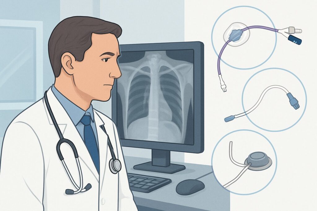 Which Central Line Is Best for Frequent IV Medication Over Two Weeks?