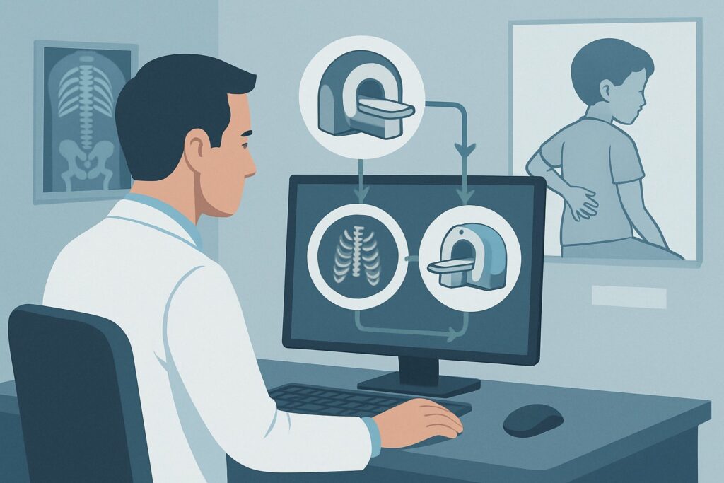 Which Imaging Is Best for a Child's Back Pain with Red Flags After a Negative X-ray?