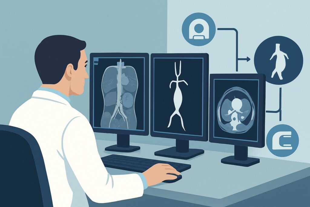Which Imaging Study Best Guides Planning for EVAR or Open AAA Repair?