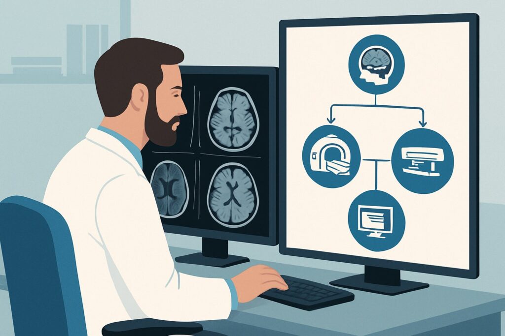 Which Imaging Study Best Screens for Brain Metastases in Adults with Cancer?