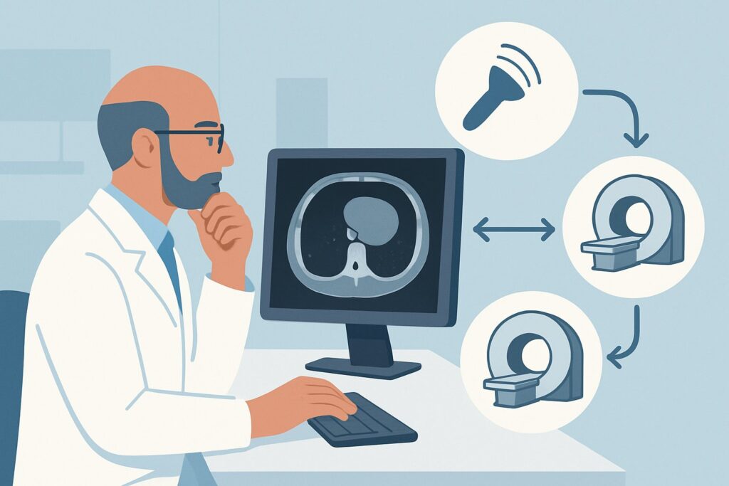 Which Imaging Study Best Stages Newly Diagnosed High-Risk Melanoma in Adults?