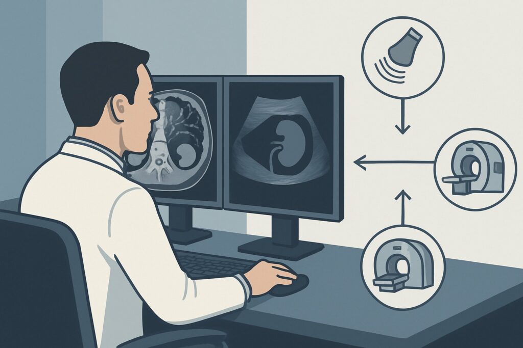 Which Imaging Study Follows an Inconclusive Ultrasound for Renal Transplant Dysfunction?