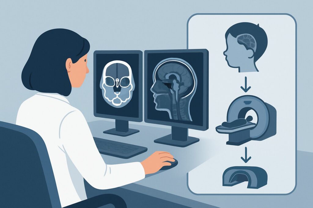 Which Imaging Study Is Best for a Child with Suspected Orbital or Intracranial Sinusitis Complications?