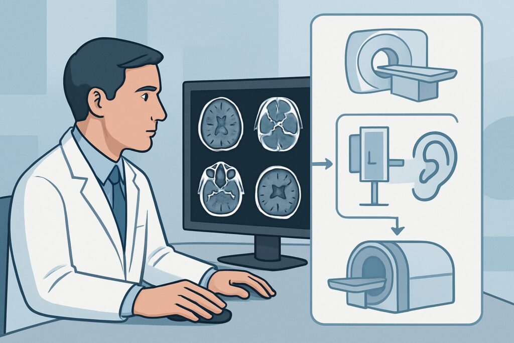 Which Imaging Study Is Best for Acquired Conductive Hearing Loss Without an Obvious Mass?
