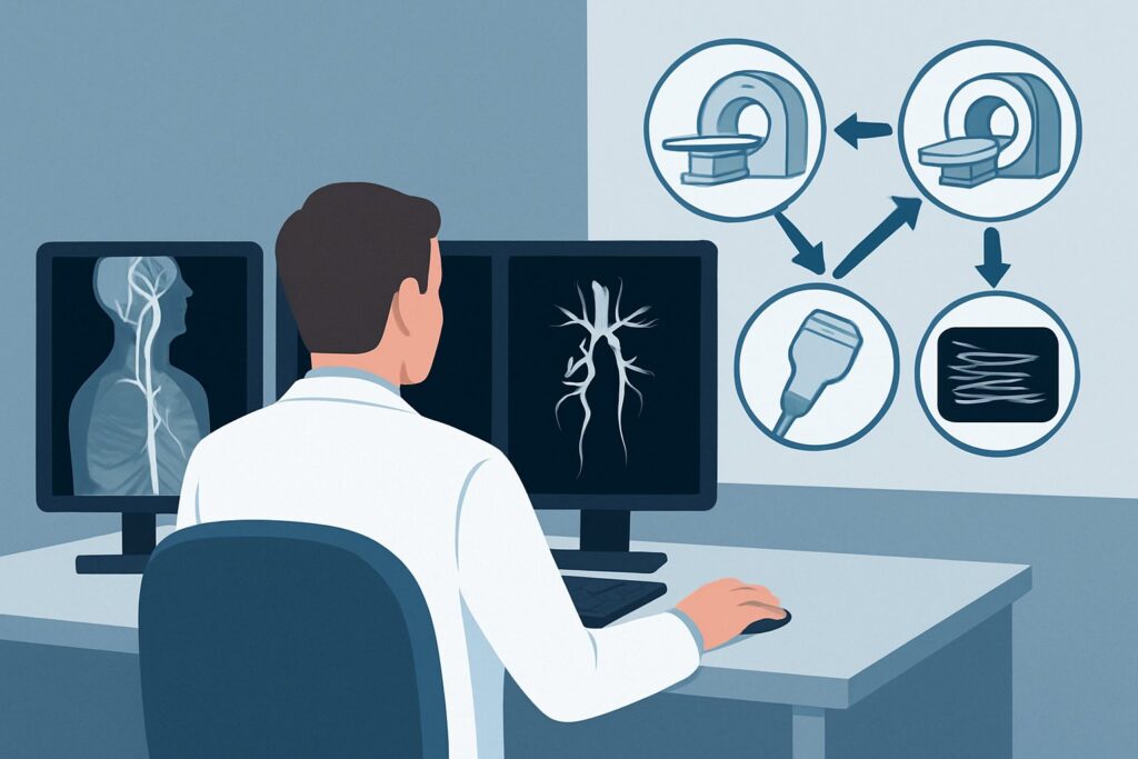 Which Imaging Study Is Best for Suspected Cervical Vascular Dissection in an Adult?