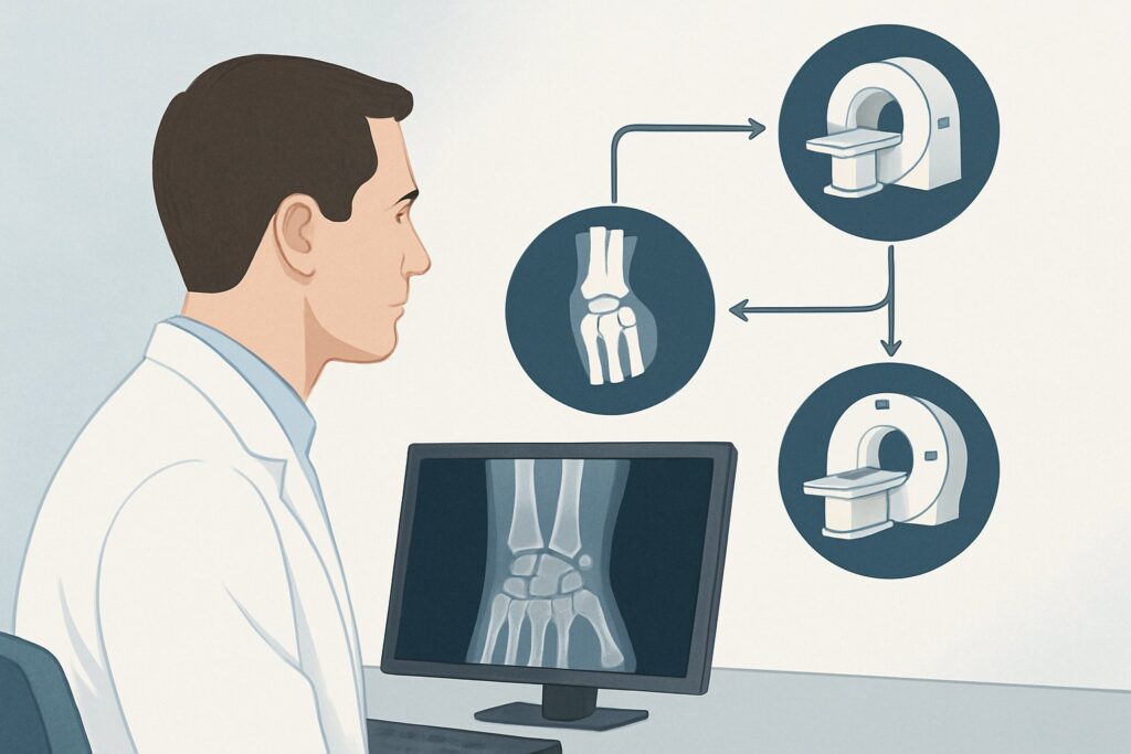 Which Imaging Study Is Best for Wrist Malalignment Without Fracture on Radiographs?