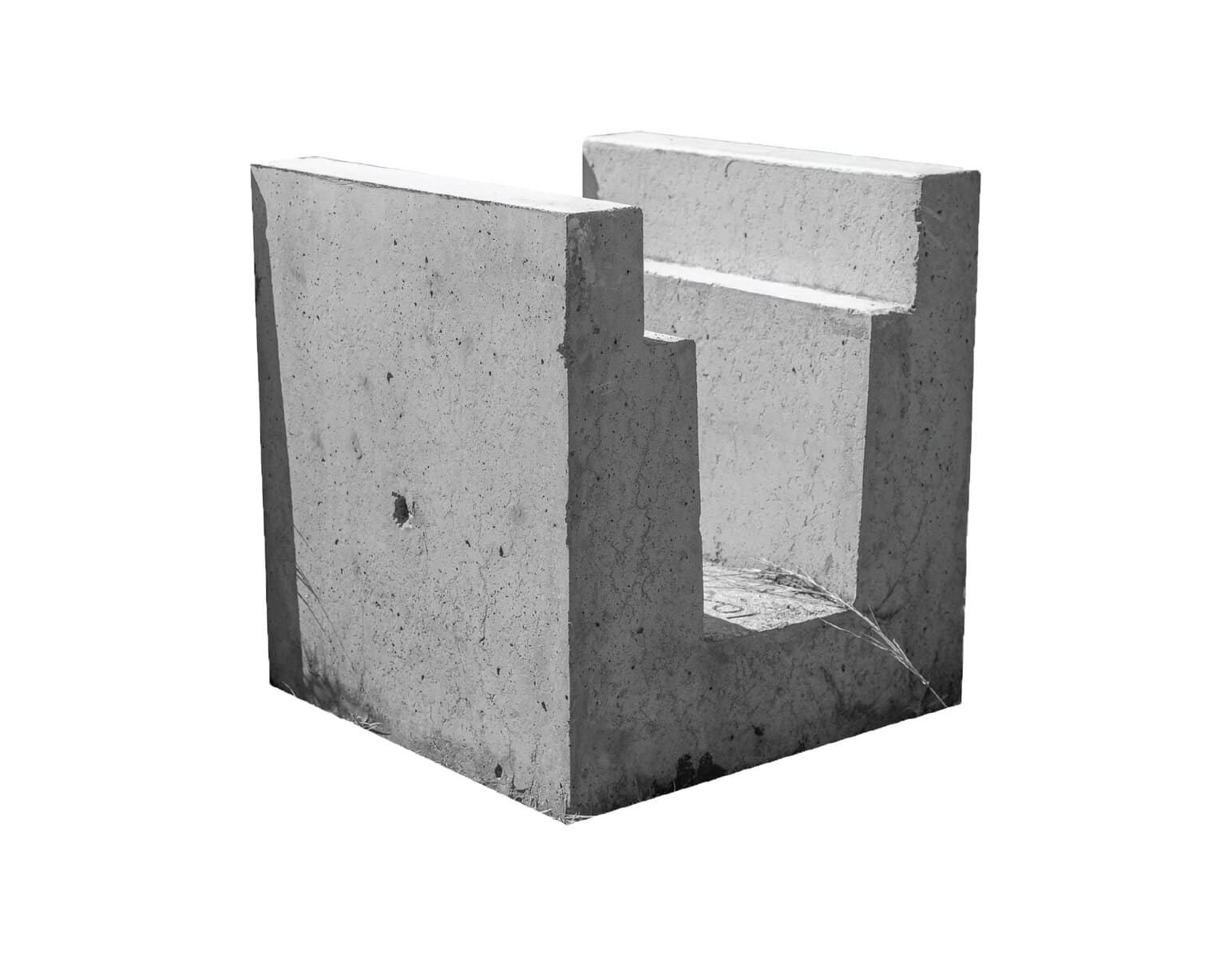 Precast concrete block with an opening for construction purposes, showcasing durable and high-quality concrete building materials from Global Precast.