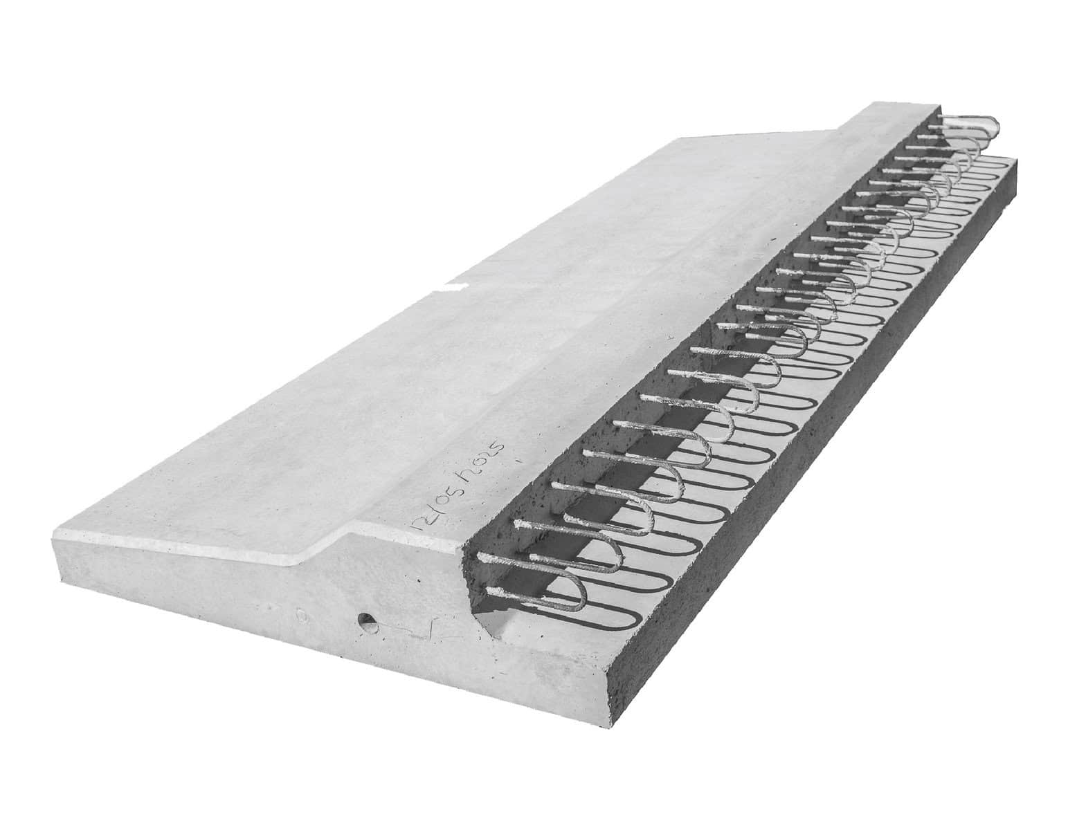 Precast concrete drainage channel with embedded reinforcement for durable infrastructure solutions.