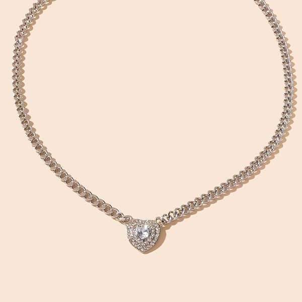 Stunning Silver Heart Pendant Necklace Elegant Jewellery Piece Girls Party Gift