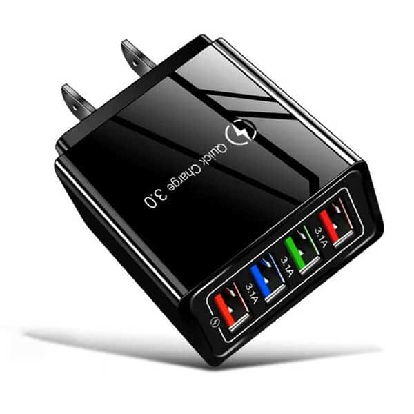 USB Wall Charger Plug Block Cube 4 Port  Portable Quick Charger