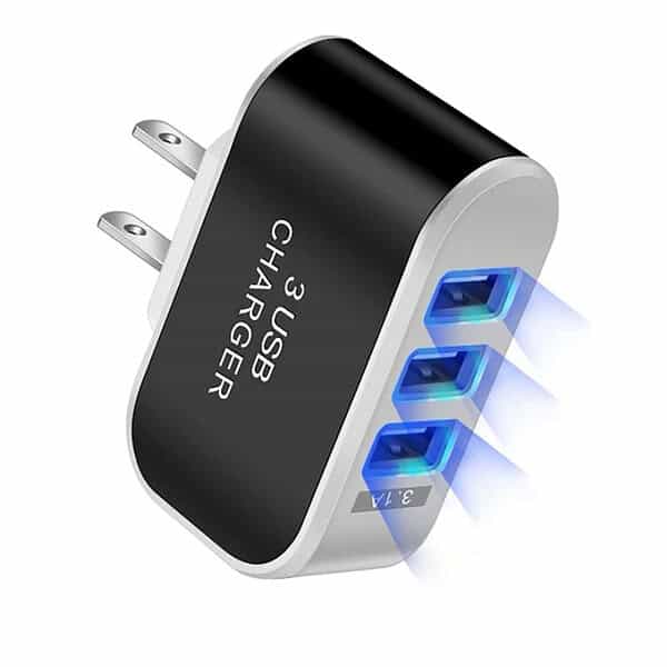 USB Wall Charger Plug Block Cube 3 Port Portable Fast Charger