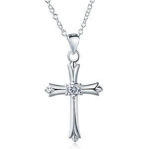 Kids Girl Cross Pendant Necklace 925 Sterling Silver Children Jewelry XFN8065