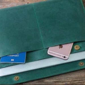 Joe Genuine Leather Laptop Sleeve Brown