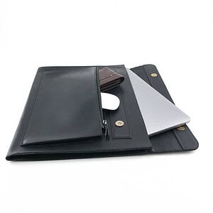 Jordan Real Leather Laptop Sleeve Cover Black