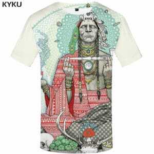 Men Harajuku T-shirts 3d America Tshirt Printed Feather Tshirts Casual Colorful Anime Clothes