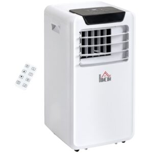 10000 BTU Mobile Portable Air Conditioner Cooling Dehumidifying Ventilating Ac Unit w/ Remote Controller, LED Display, Timer, White