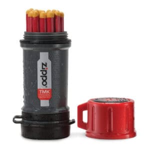 Firearm match kit with red and yellow components, ideal for precision shooting and firearm maintenan.