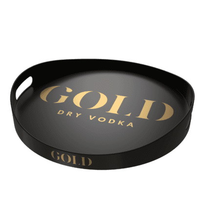 GOLD DRY Tray zwart dienblad met goud logo