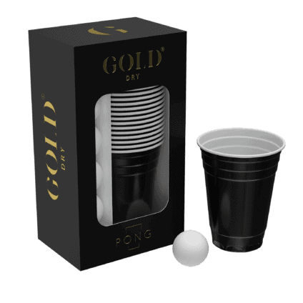 GOLD DRY Pong Set bierpong bekers en ballen