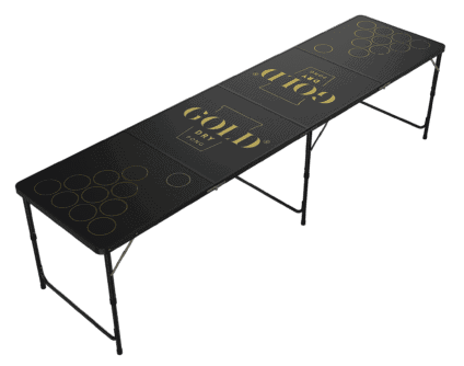 GOLD DRY Pong Table bierpong tafel zwart met goud
