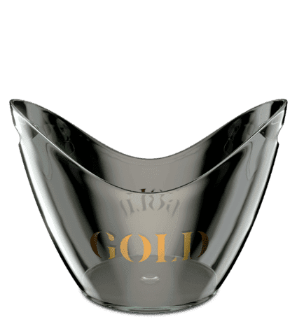 GOLD DRY Ice Bucket ijsemmer zwart met goud logo