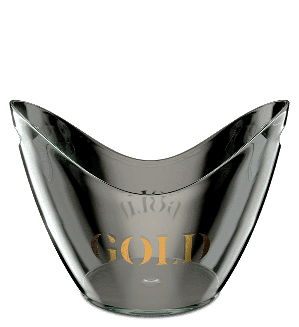 GOLD DRY Ice Bucket ijsemmer zwart met goud logo