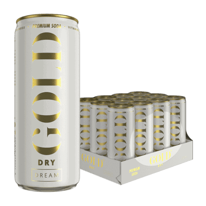 Gold Dry Dream Premium Soda blik — premium mixer met dromerig smaakprofiel