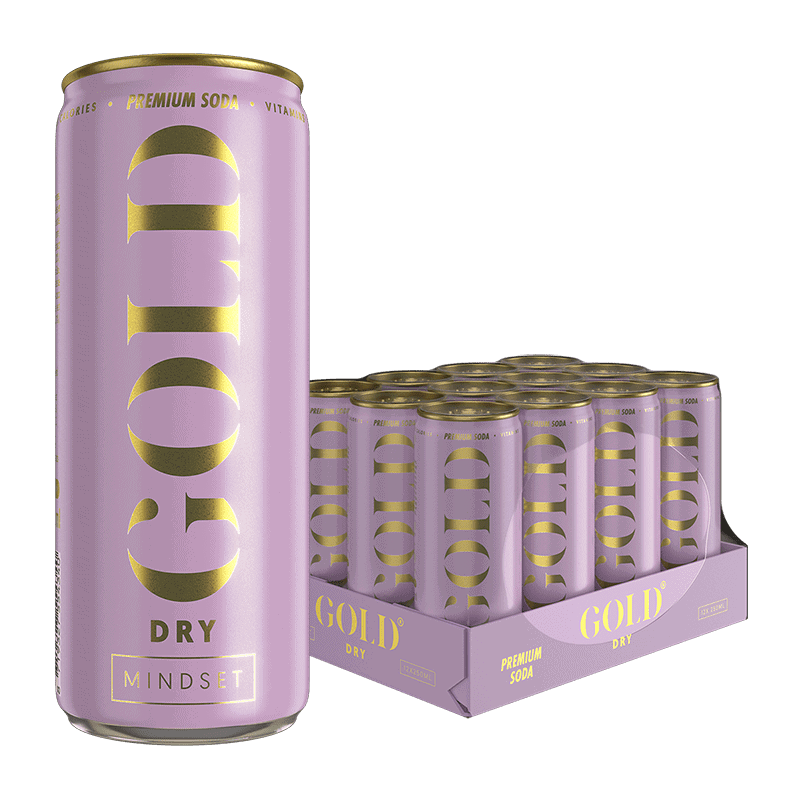 GOLD DRY Mindset Premium Soda tray 12 blikken 250ml suikervrij