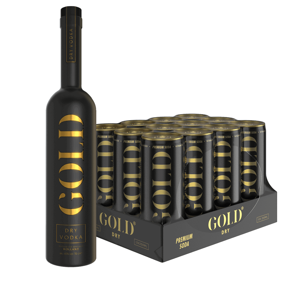 Gold Dry Vodka & Original set — premium vodka met original soda