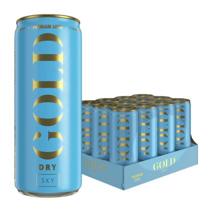 Gold Dry Sky Premium Soda blik — lichte premium mixer