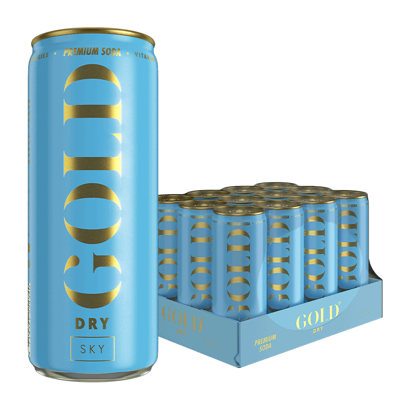 GOLD DRY Sky Premium Soda tray 12 blikken 250ml blue raspberry
