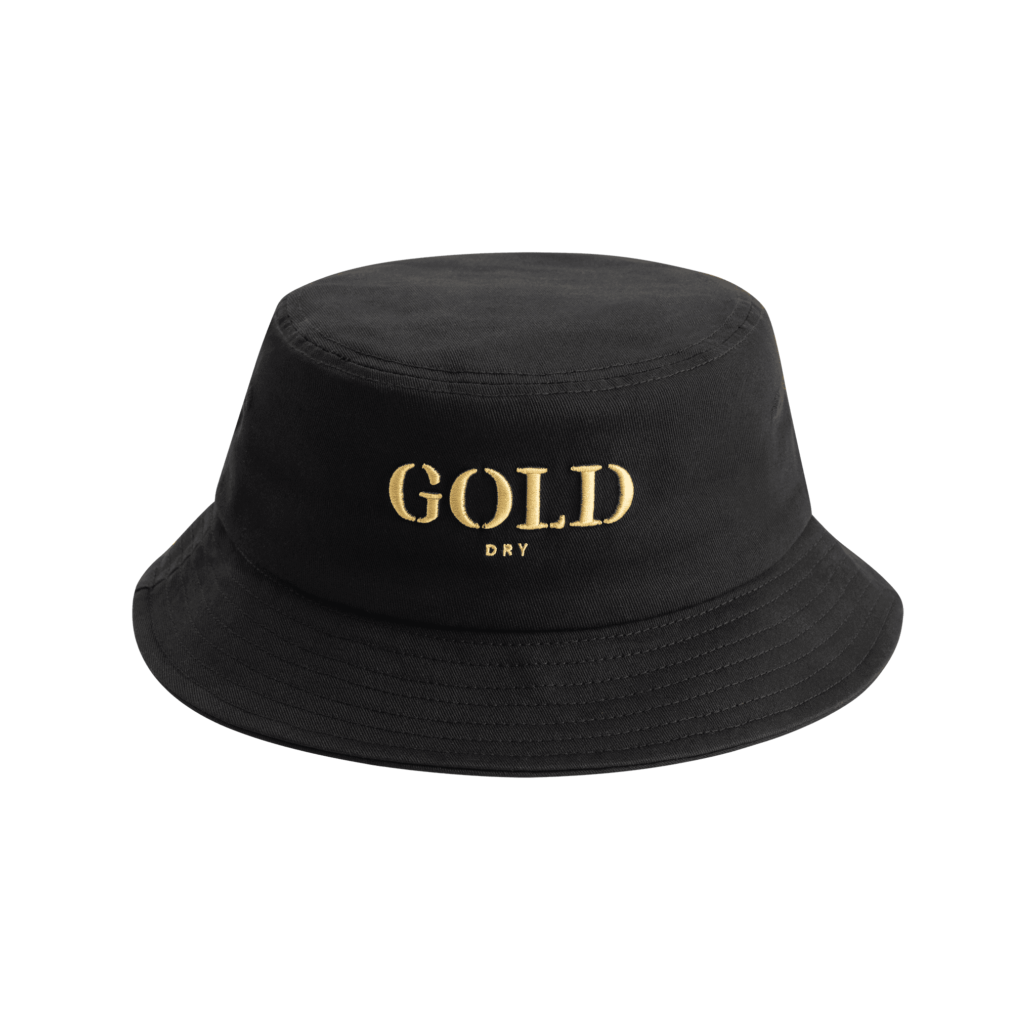 GOLD DRY Bucket Hat zwart met goud logo