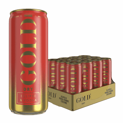 GOLD DRY Eclipse Premix Vodka RTD tray 12 blikken 250ml kersensmaak