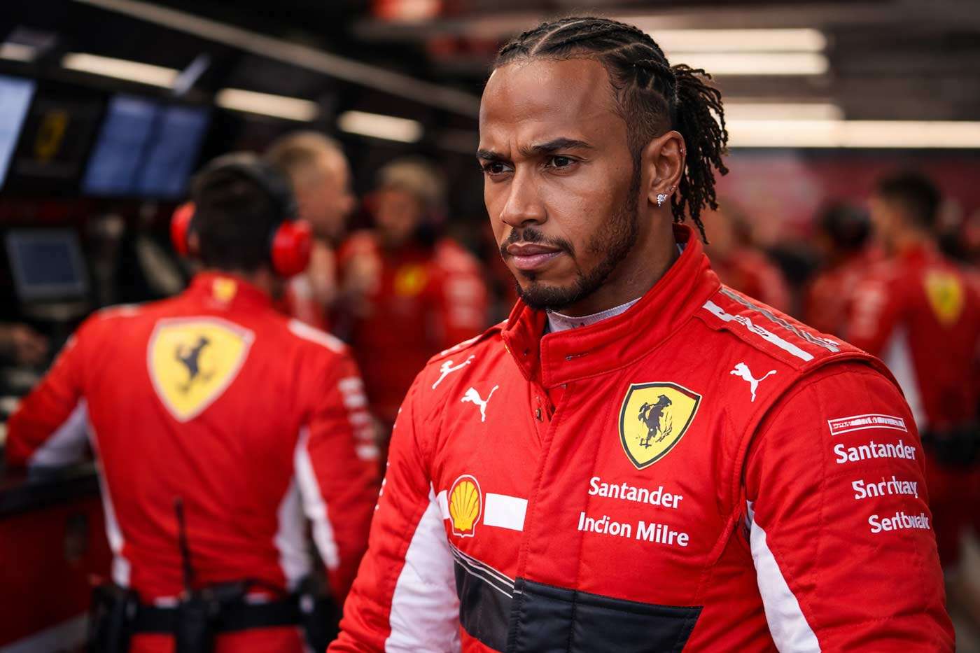 Lewis Hamilton Ferrari pit lane