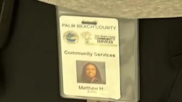 Employee badge of Matthew John of the Palm Beach County Community Services Department GCNN Good Citizen News Network goodcitizennewsnetwork.com News That's Not Fake