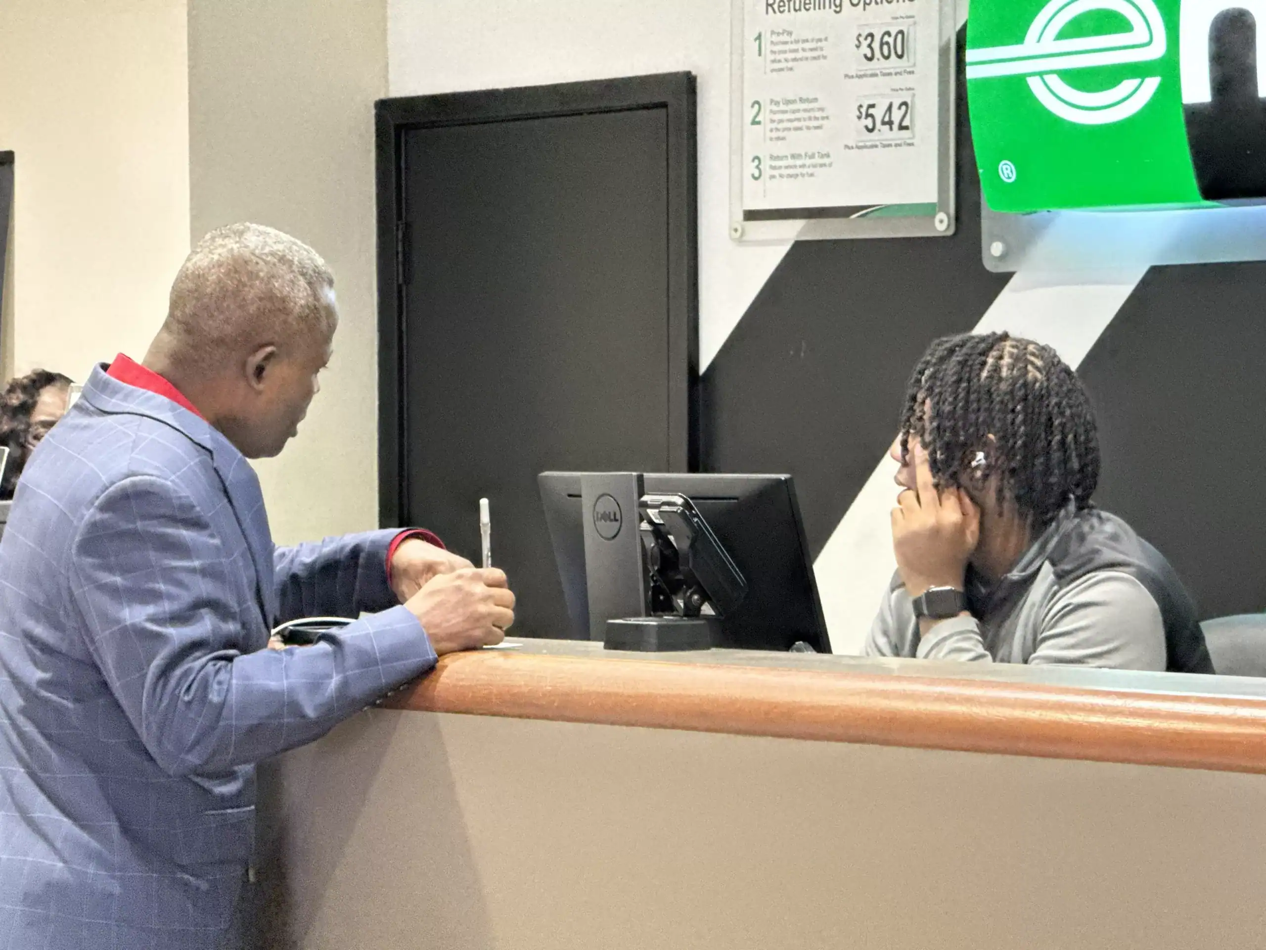 Traveler At The Enterprise Car Rental Counter Inside The Palm Beach International Airport GCNN Good Citizen News Network goodcitizennewsnetwork.com News That's Not Fake