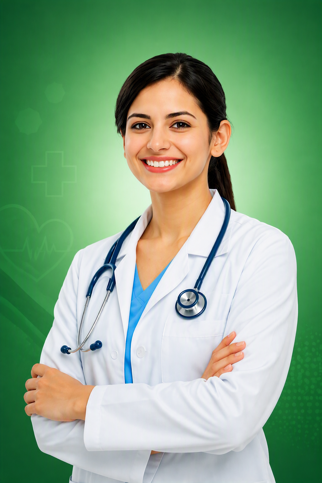 Doctor reviewing digital study materials