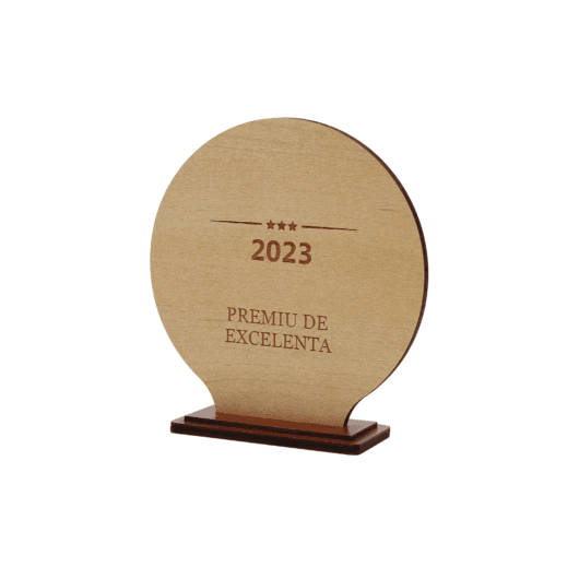 Placheta de premiere rotunda din lemn