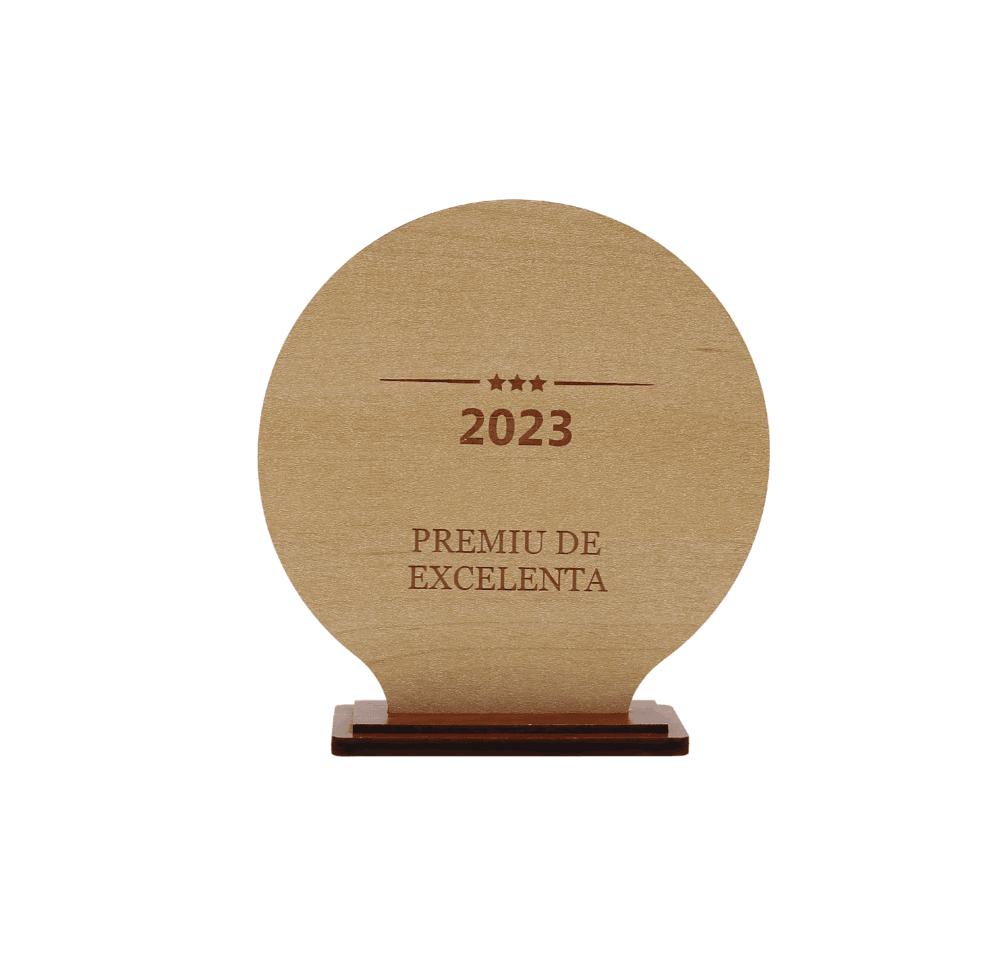 Placheta De Premiere Rotunda Din Lemn