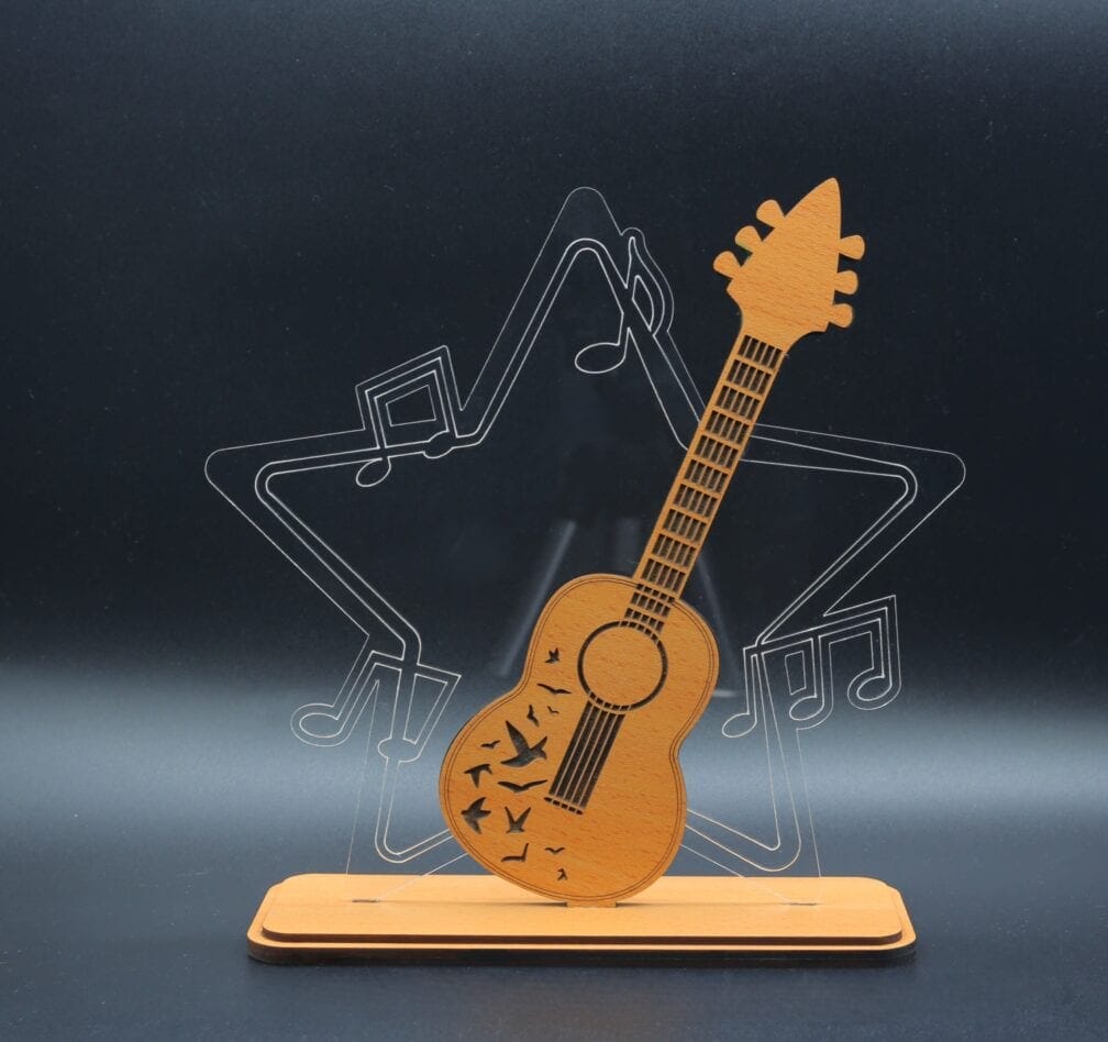 Trofeu Chitara Personalizat În Formă De Chitară Cu Gravură Laser, Ideal Pentru Festivaluri Și Școli De Muzică
