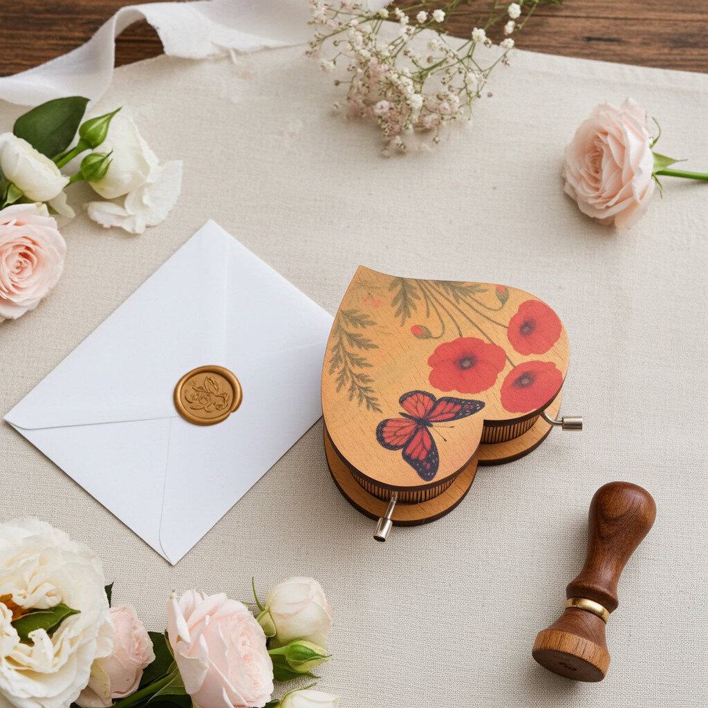 Cutie Muzicala Lemn – Inima