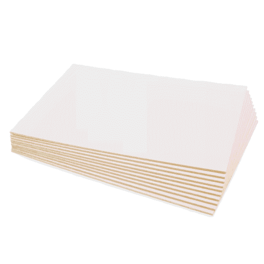 Set 10 placi MDF alb, 3mm, 14.8x21 cm