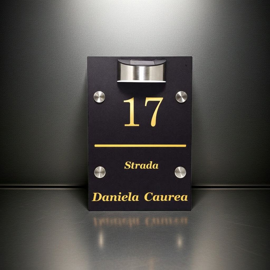 Numar De Casa Personalizat Cu Lampa Solara