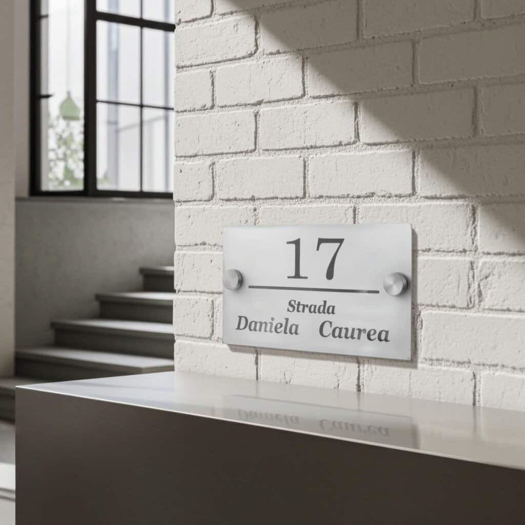 Numar De Casa Personalizat Argintiu