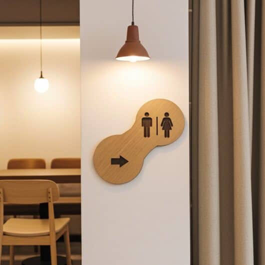 Semn de toaleta din  lemn